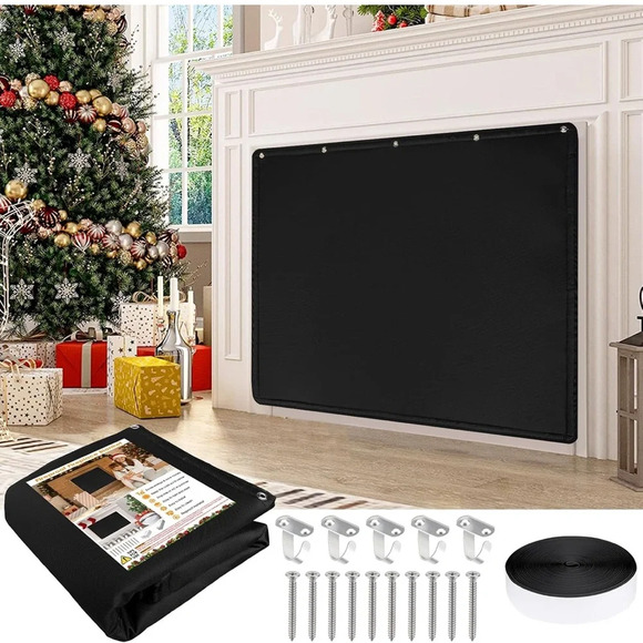 Other - New Black Fireplace Blanket - 39x32